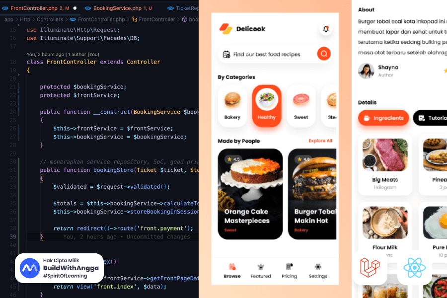 Kelas Laravel Versus React JS Lebih Baik Pilih Mana di BuildWithAngga